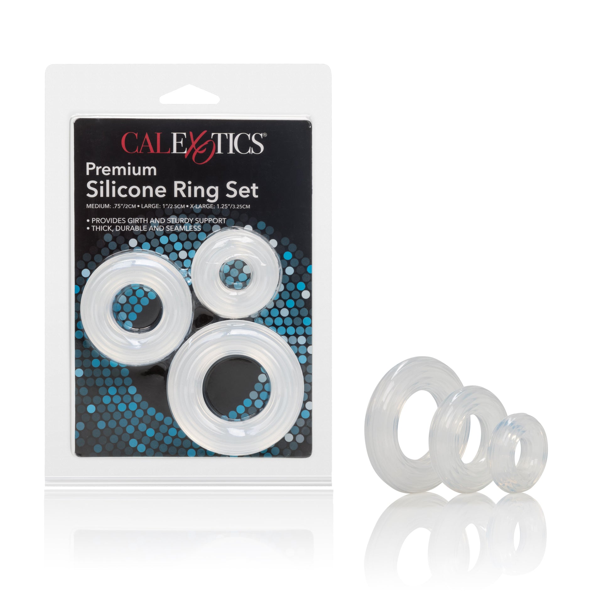 CalExotics Premium Silicone Ring Set – Clear – Ultra-Stretchy and Durable