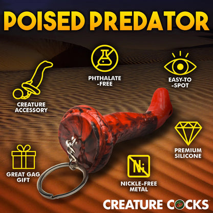 XR Brands King Cobra Keychain - Red Silicone Fantasy Accessory