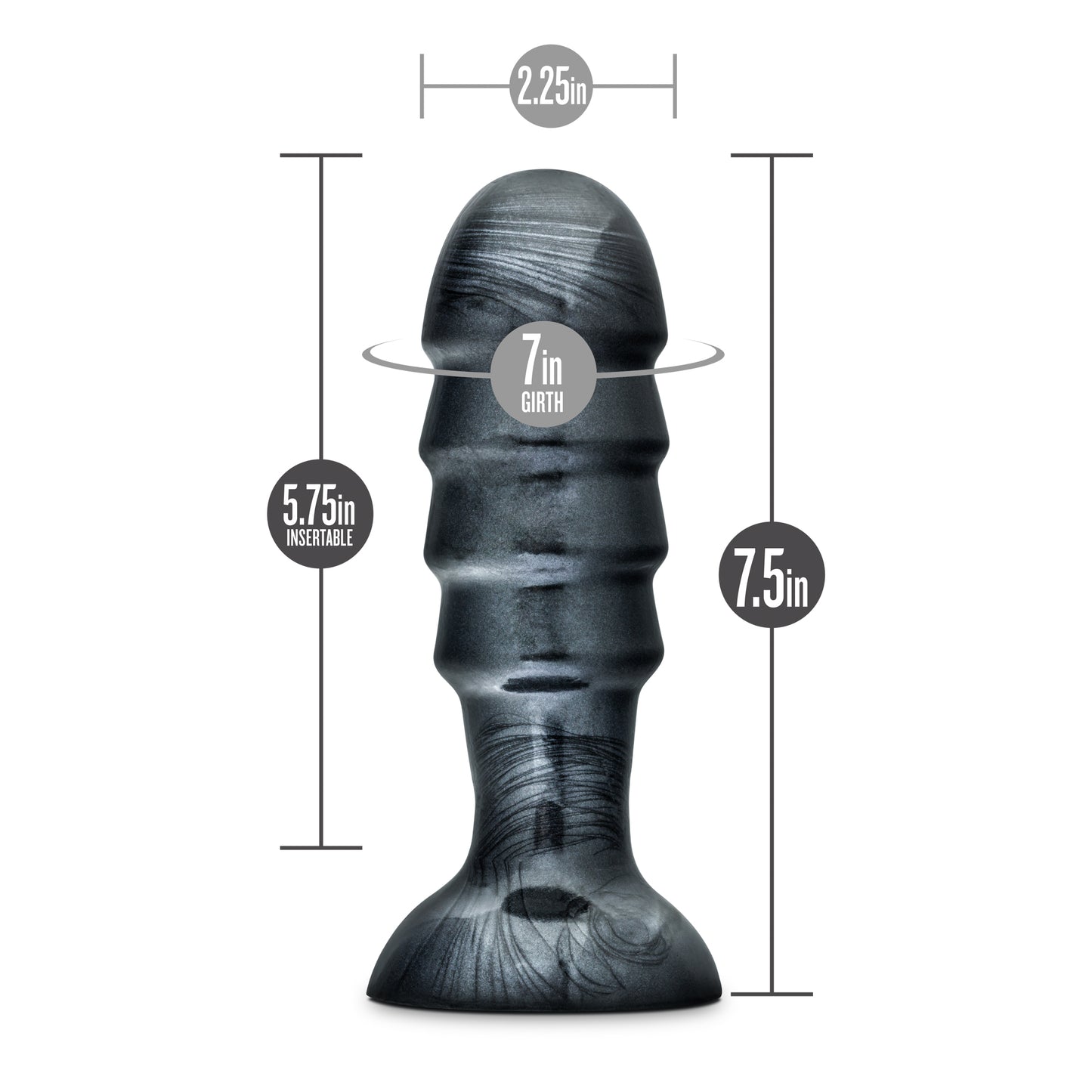 Blush Jet Bruiser Pro-Sized Anal Plug – Carbon Metallic Black