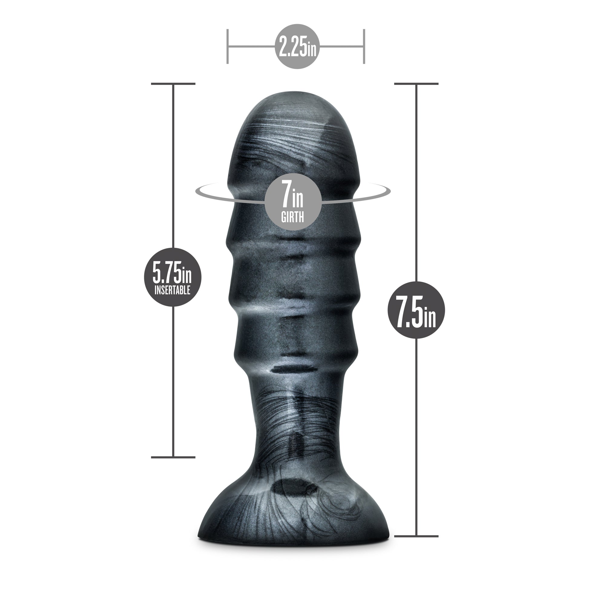 Blush Jet Bruiser Pro-Sized Anal Plug – Carbon Metallic Black