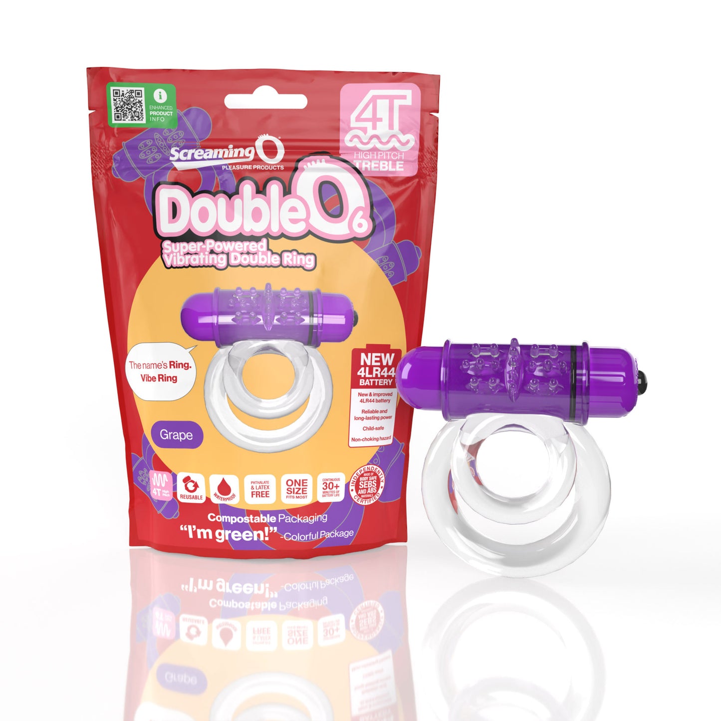Screaming O Double O 6 Super Powered Vibrating Double Ring - Purple