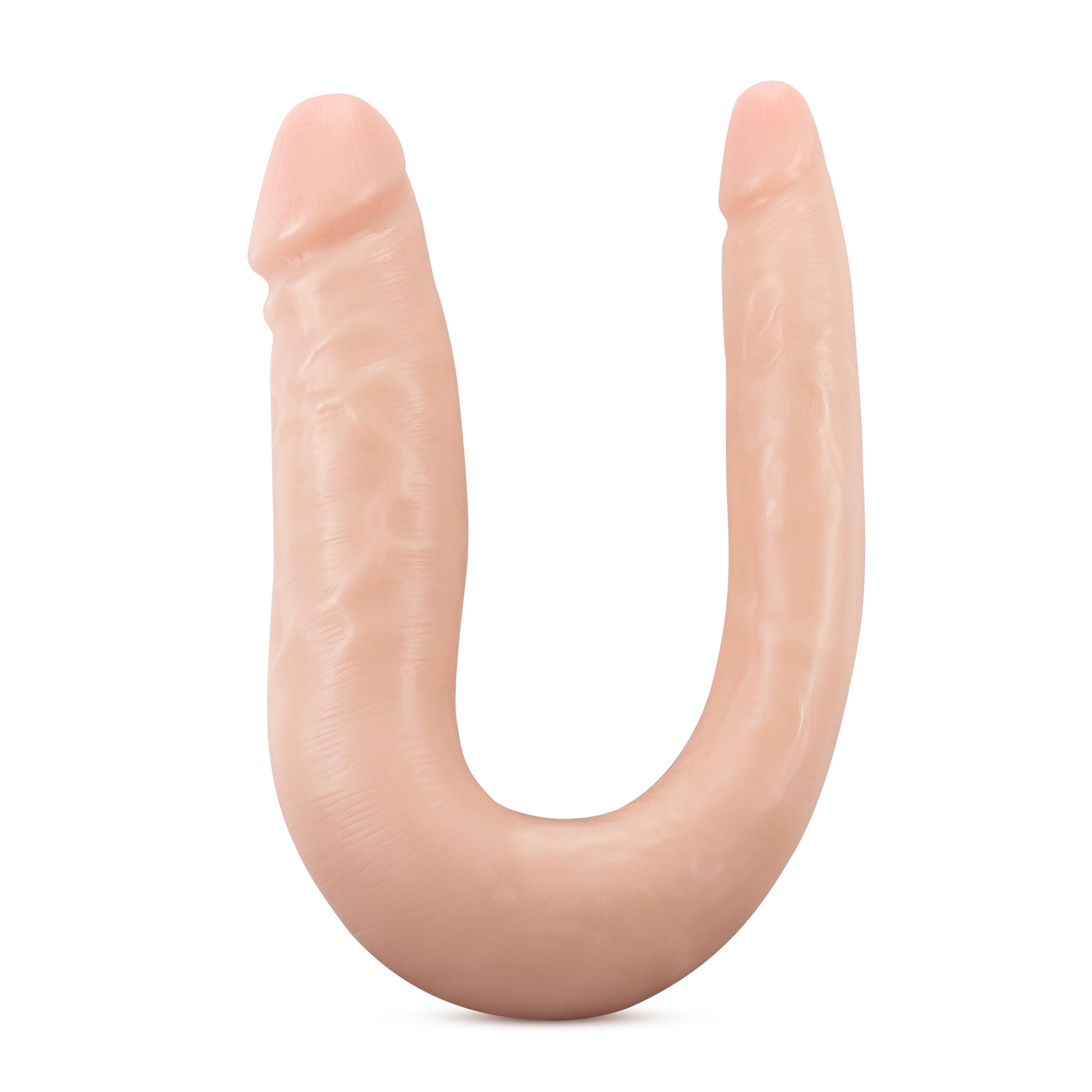 Dr. Skin Mini Double Dong - U-Shaped Toy for Double Penetration - Beige