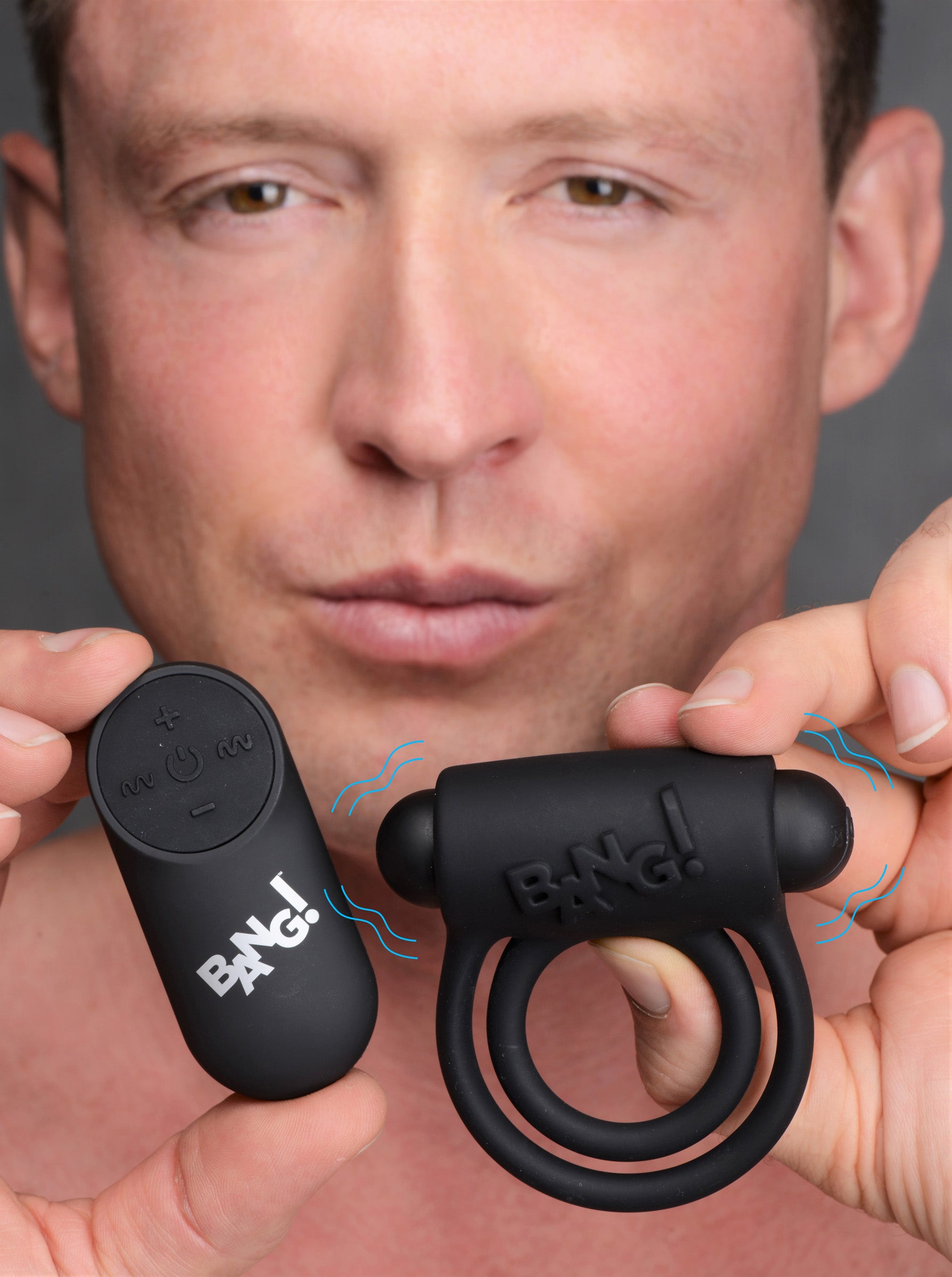 Bang Silicone Cock Ring and Bullet with Remote Control - Black