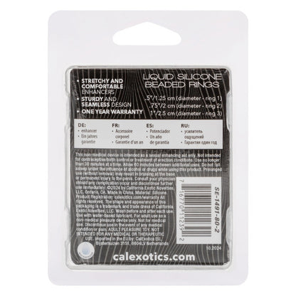 CalExotics Alpha Liquid Silicone Beaded Rings – Clear – Set of 3 Enhancers