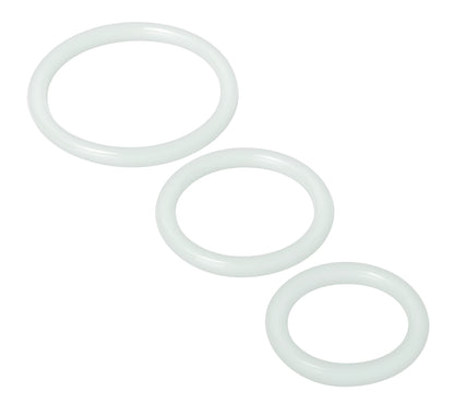 Trinity Silicone Cock Rings Set - Clear - Three Sizes
