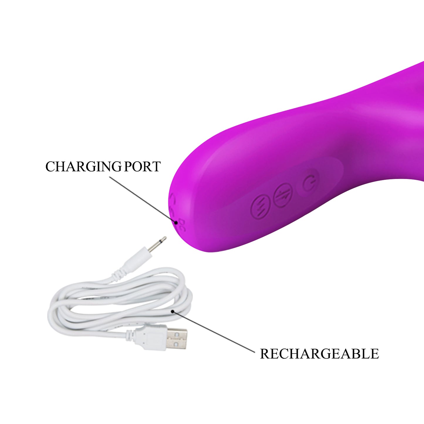 Pretty Love Reese Rabbit Vibrator with Thrusting and Rotation – Purple