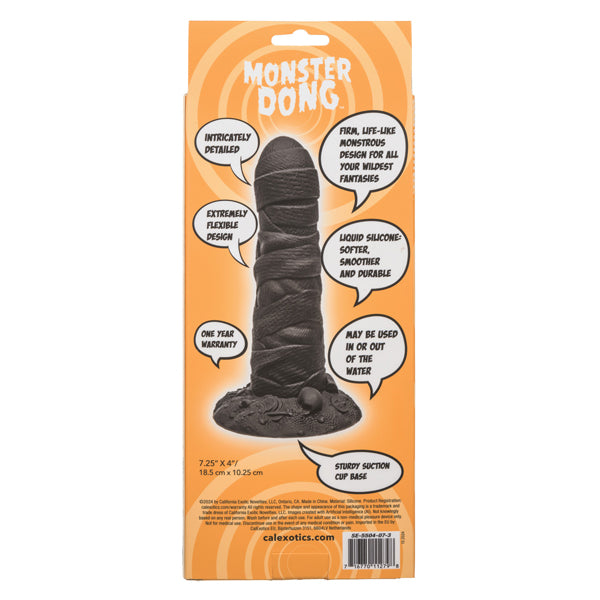 CalExotics Monster Dong The Mummy - Black - Liquid Silicone Pleasure Toy with Suction Cup
