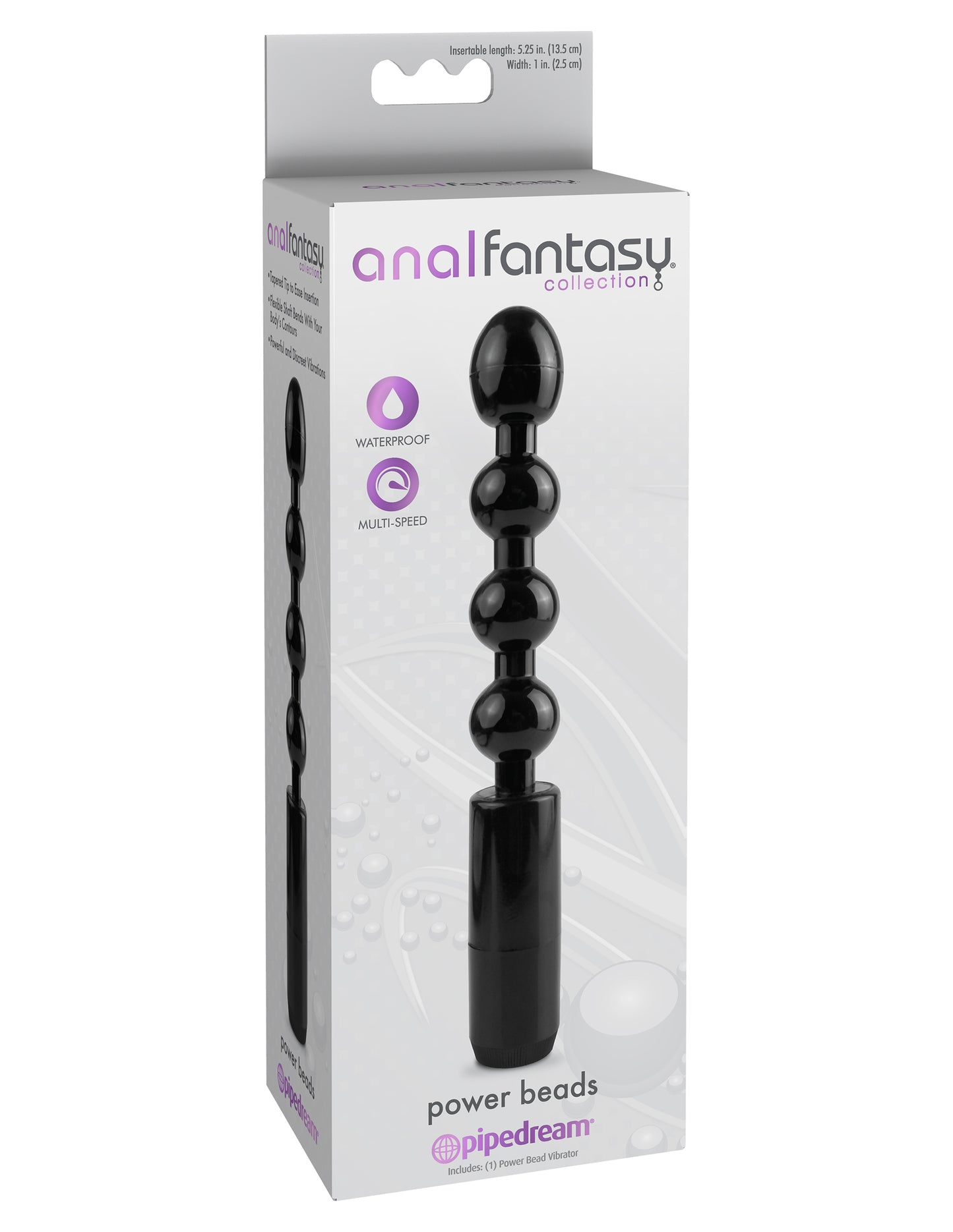 Pipedream Power Beads - Multi-Speed Vibrating Anal Beads - Black