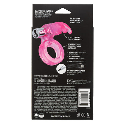 CalExotics Triple Clit Flicker Rechargeable Vibrator with Triple Action – Red