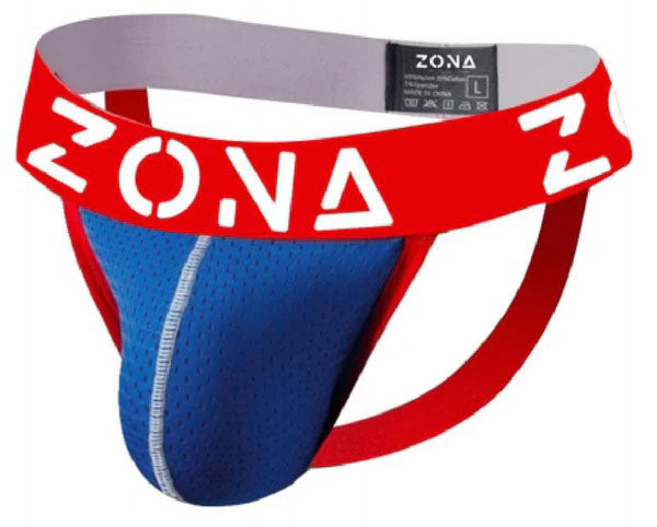 Zona Men's Jockstrap - Medium - Blue - Moisture-Wicking, Breathable Design