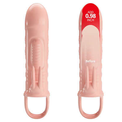 Pretty Love Sloane Vibrating Rabbit Cock Sleeve - Flesh