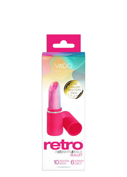 VeDO Retro Rechargeable Bullet – Pink – Multi-Function Vibrator