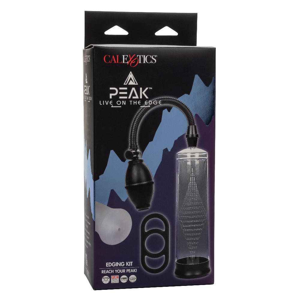 CalExotics Peak Edging Kit - Pump, Stroker, and Enhancer Ring - Black/Clear
