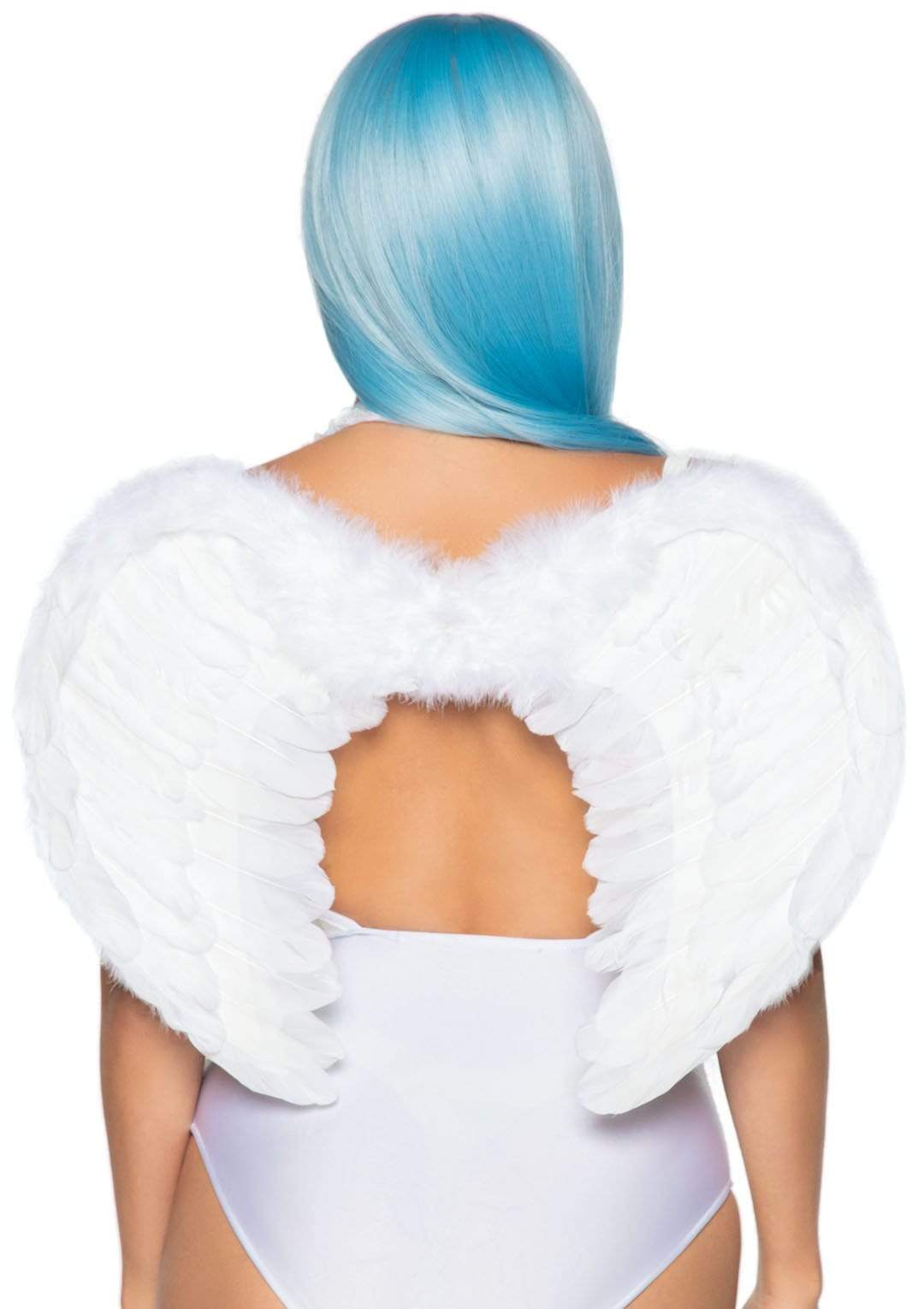 Leg Avenue Marabou Trimmed Feather Wings - White Costume Accessory