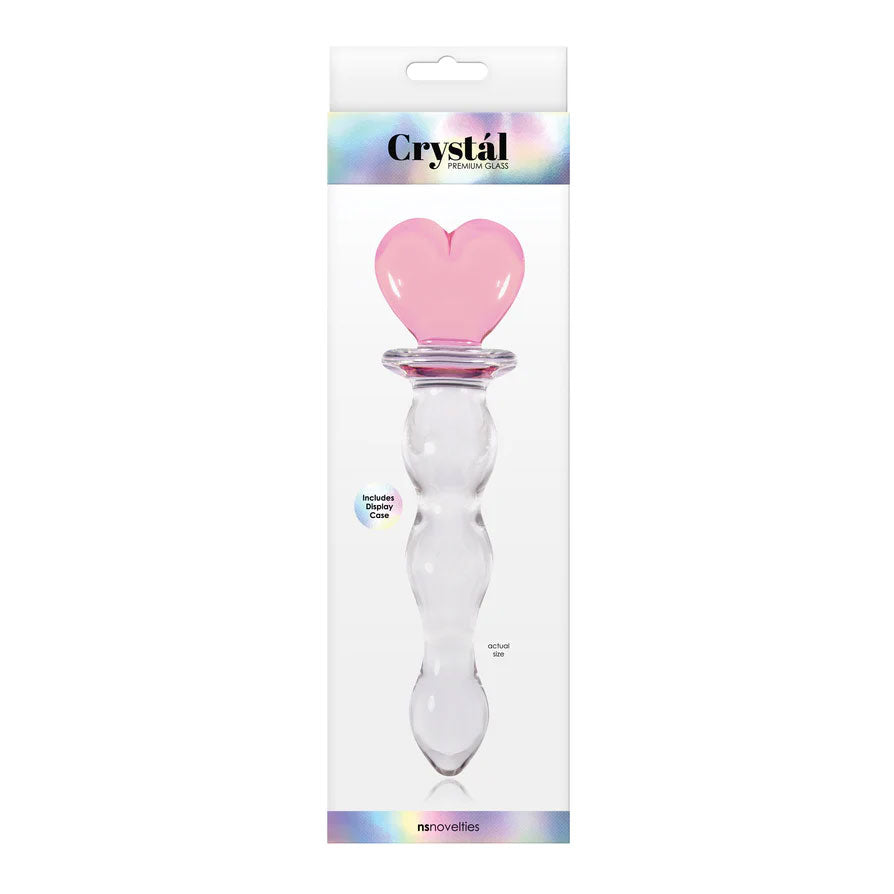 NS Novelties Crystal Heart of Glass - Pink Wand with Decorative Holder