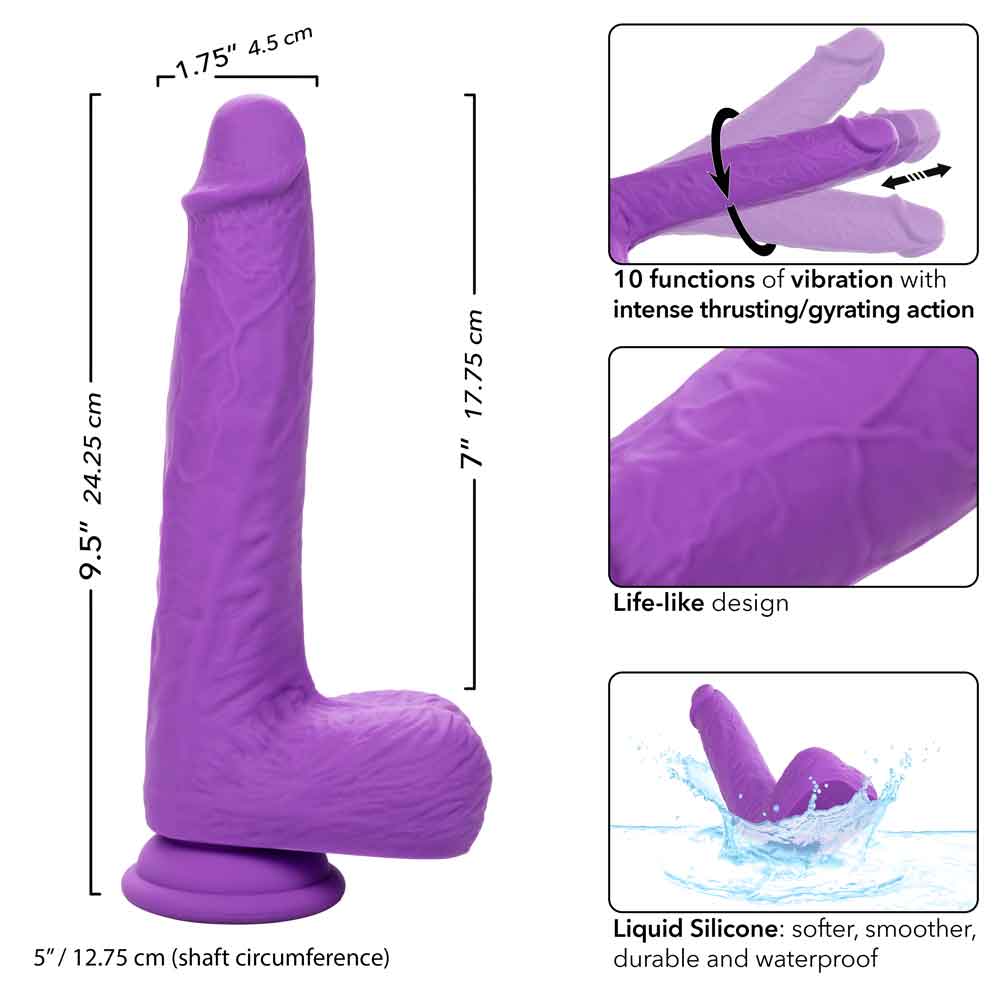 CalExotics Rechargeable Gyrating and Thrusting Silicone Studs - Purple