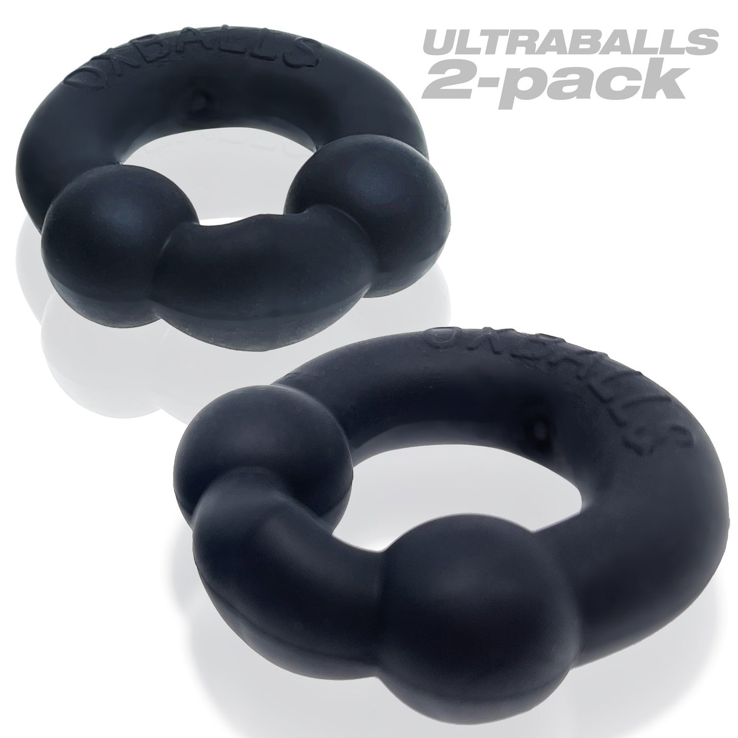 Oxballs Ultraballs 2-Piece Cockring Set - Night Black - Flexible and Stretchy