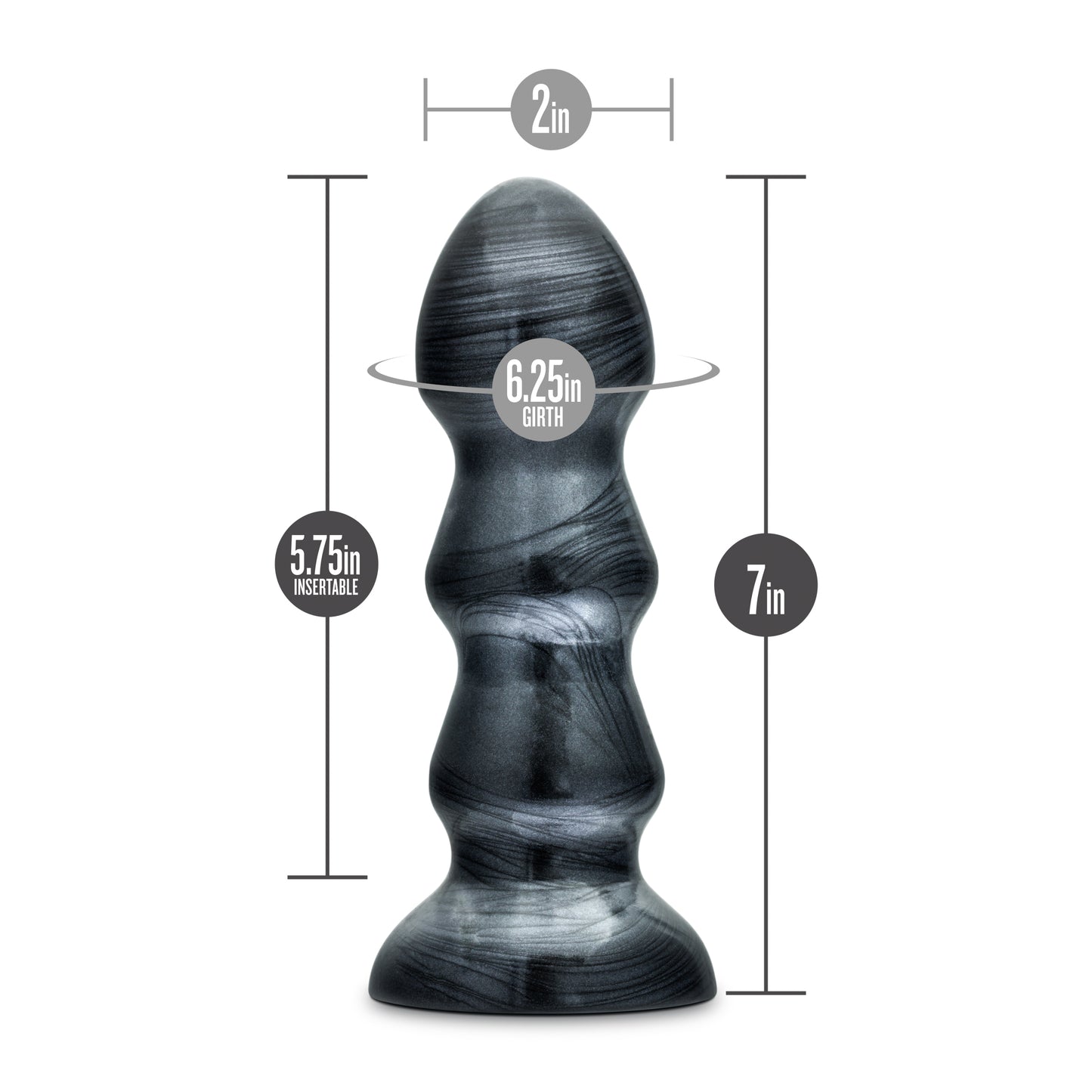 Blush Jet Black Jack Pro-Sized Anal Plug – Carbon Metallic Black