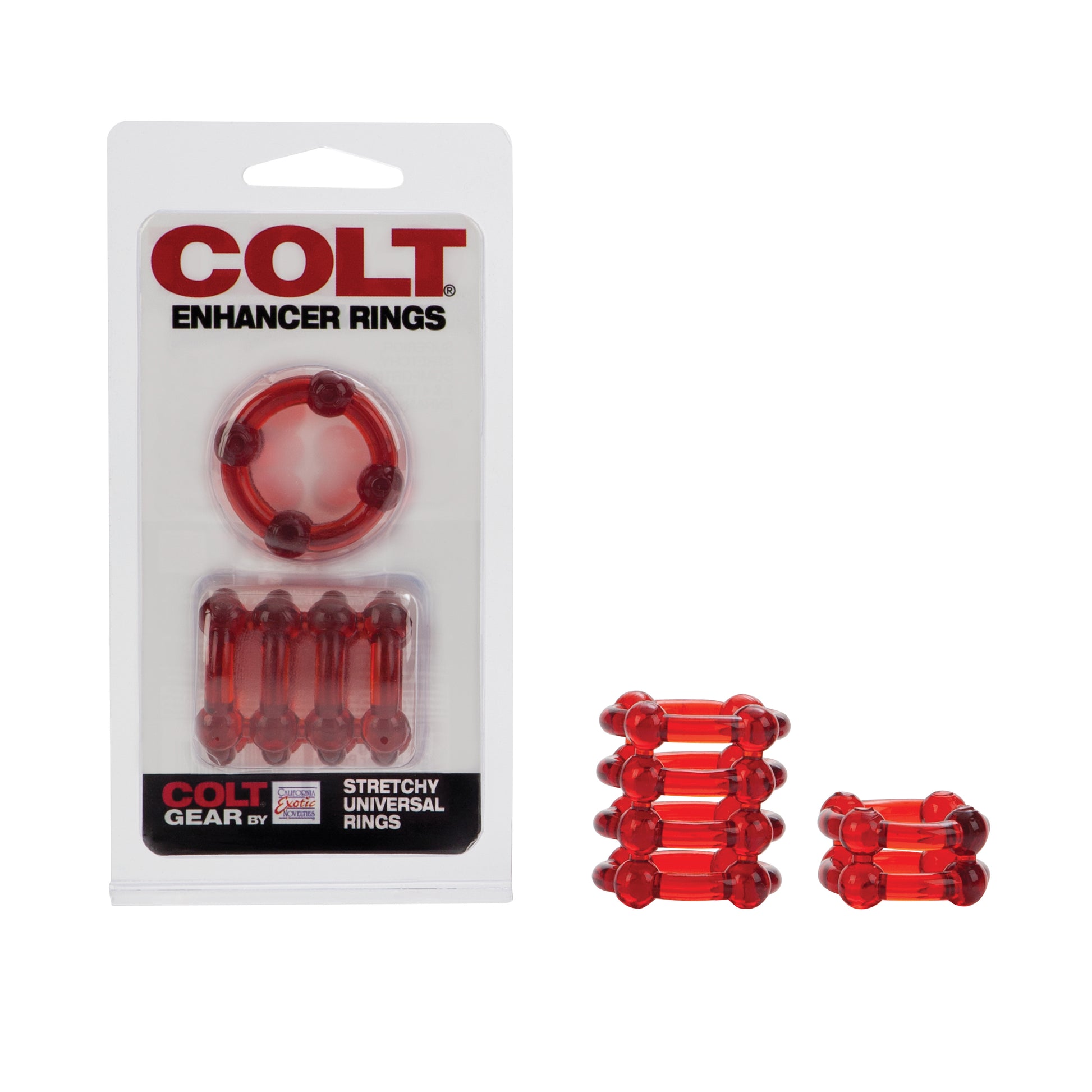 CalExotics Colt Enhancer Rings – Erection Enhancers – Red