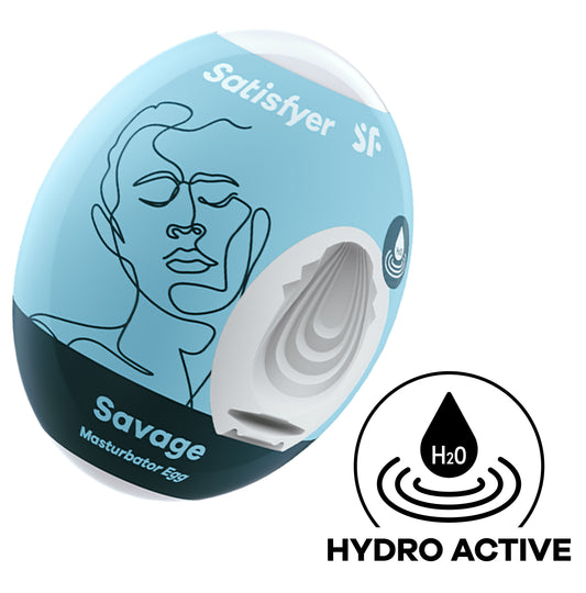 Satisfyer Savage Masturbator Egg - Single Use - Blue