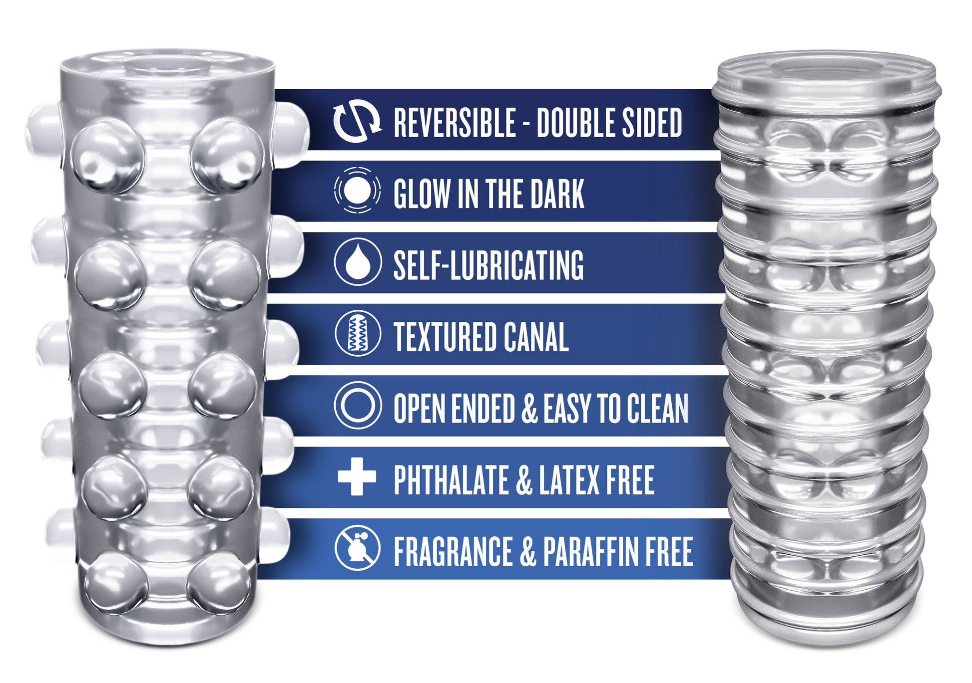Rize Swich Glow in the Dark Self-Lubricating Stroker - Clear