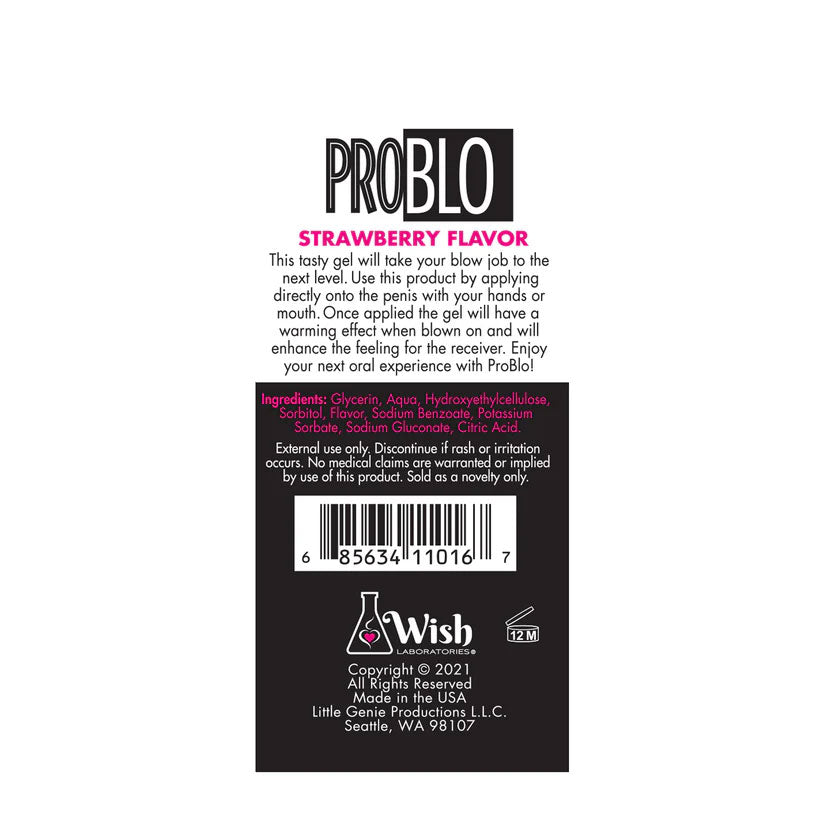 Problo Arousing Blow-Job Gel - Strawberry Flavor - 1.5 Fl. Oz.