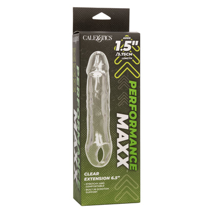 CalExotics Performance Maxx Clear Extension 6.5 Inch Hollow Design with Scrotum Strap – Clear