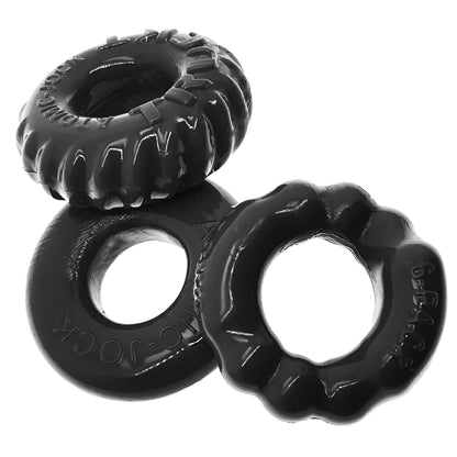 Oxballs Bonemaker 3-Pack Cock Rings - Black - Stretchy and Comfortable