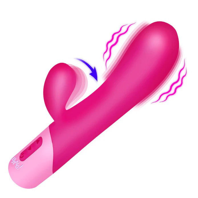 XR Brands Clit Tapping Vibrating Rabbit - Multi-Function G-Spot Vibrator - Pink
