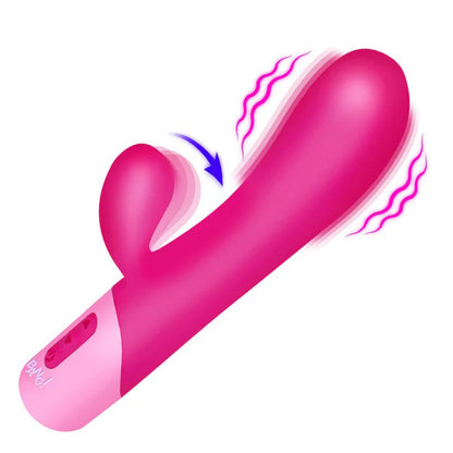 XR Brands Clit Tapping Vibrating Rabbit - Multi-Function G-Spot Vibrator - Pink
