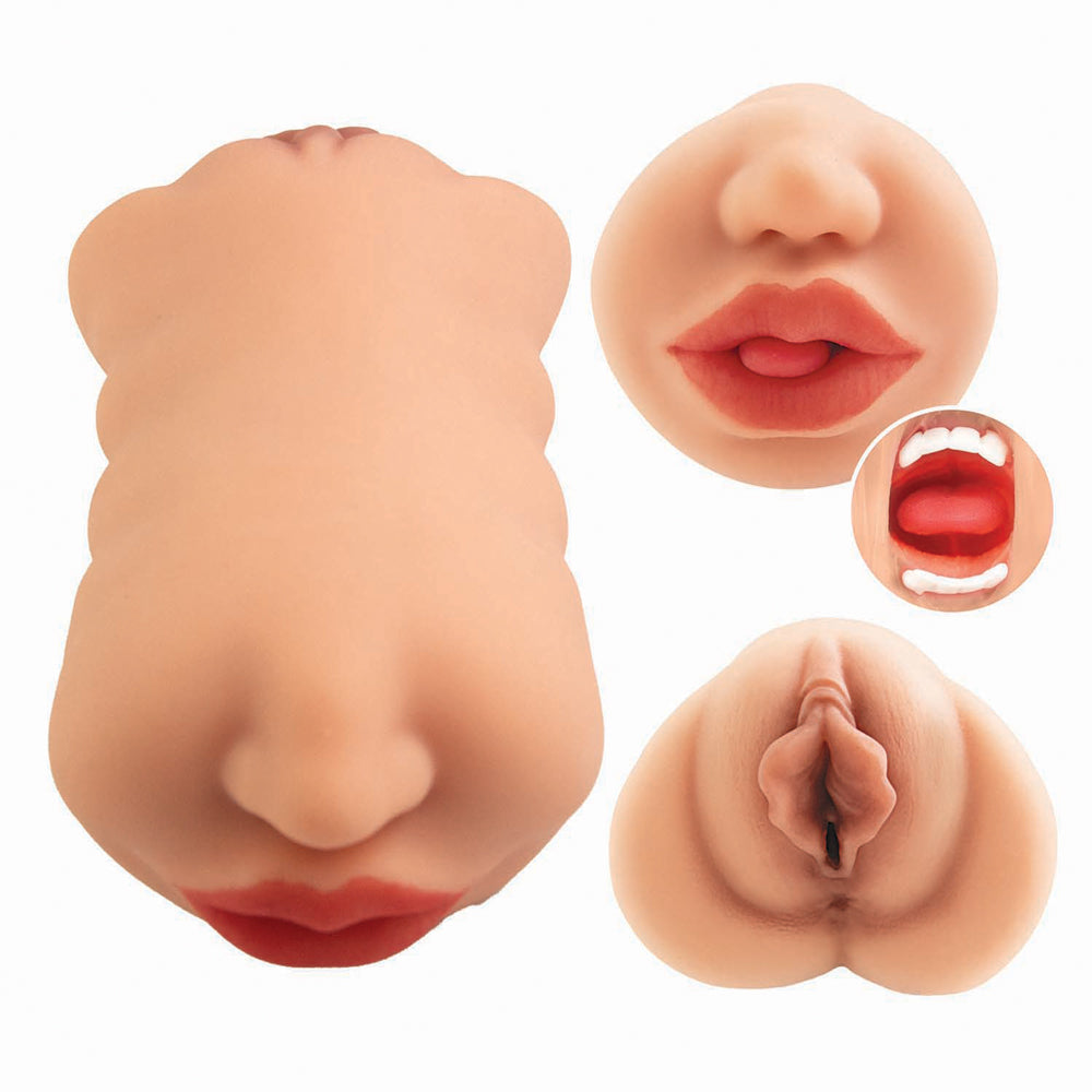 Nasstoys Always Horny Double-Sided Masturbator Stroker, Phthalate-Free, Beige