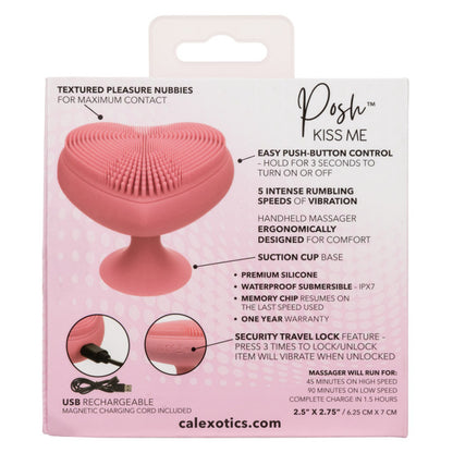 CalExotics Posh Kiss Me Handheld Massager – Pink – Waterproof with Suction Cup Base