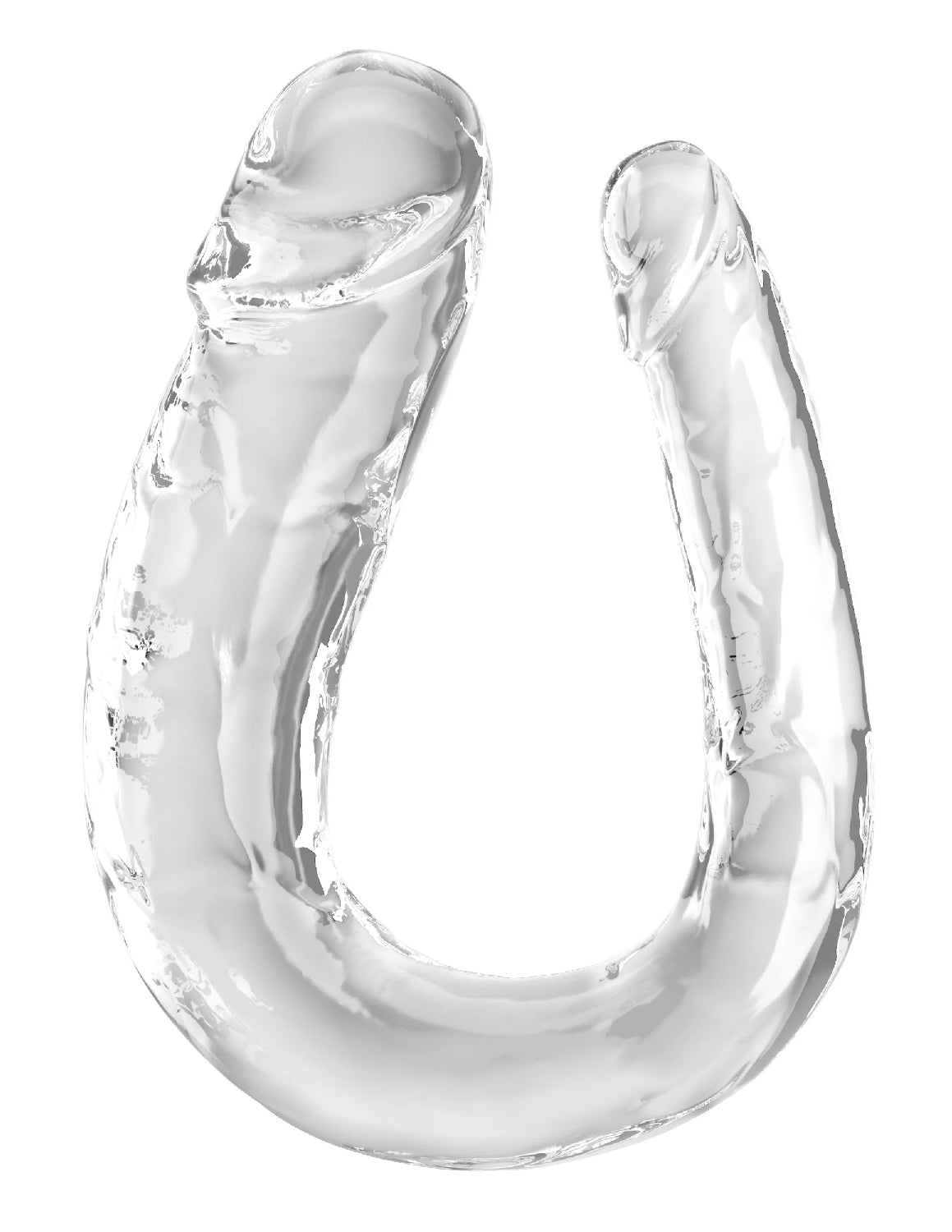 Pipedream King Cock Clear Double Trouble Dildo - Realistic Design - Clear