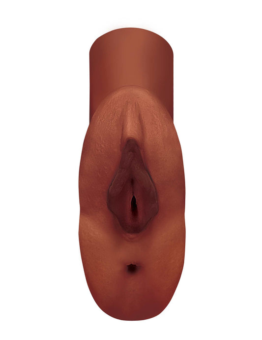 Pipedream Perfect Pussy Double Stroker - Realistic Brown Pocket Stroker