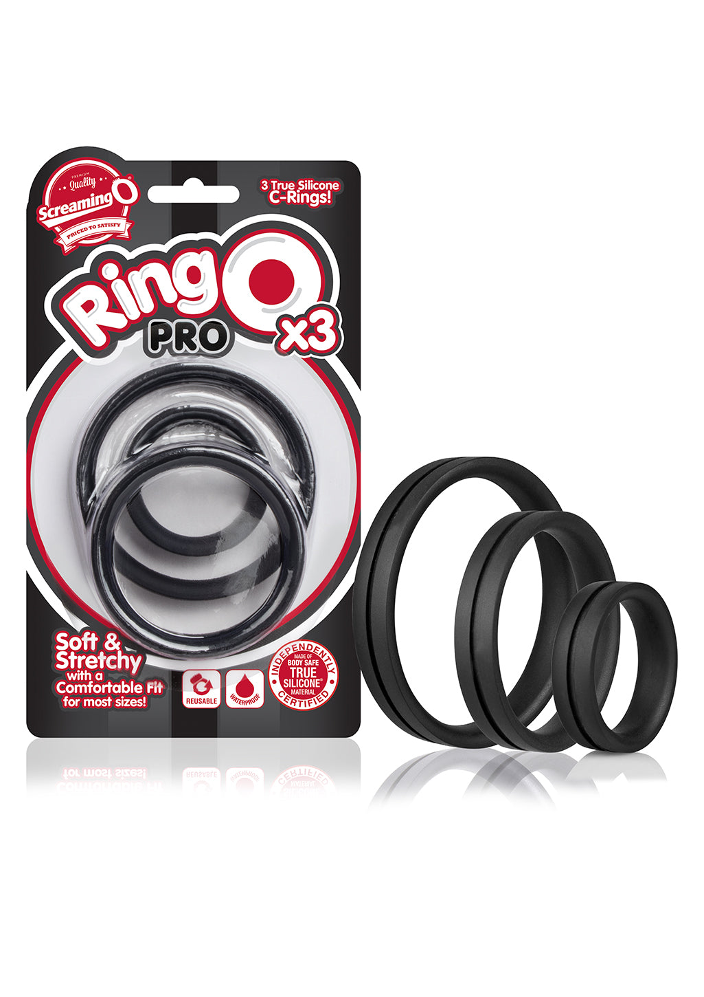 Screaming O RingO Pro X3 Cock Ring Set – Black – Waterproof