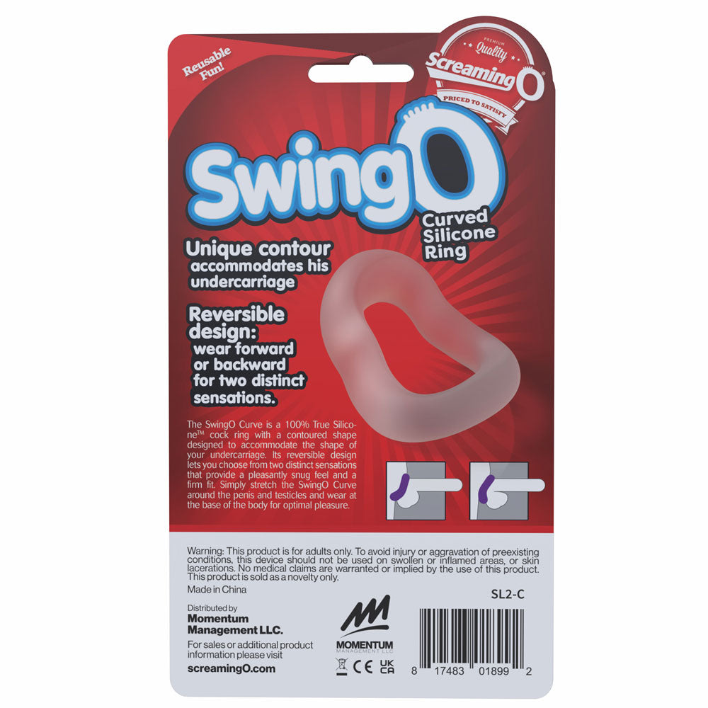 Screaming O Swingo Curve Cock Ring – Clear – Custom Contour Design