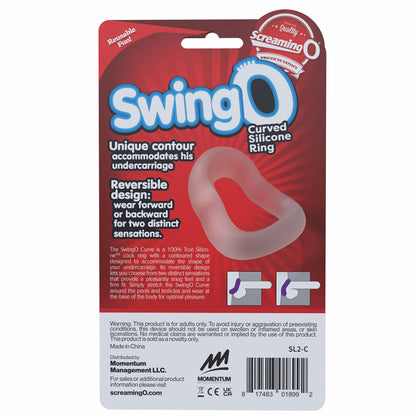 Screaming O Swingo Curve Cock Ring – Clear – Custom Contour Design