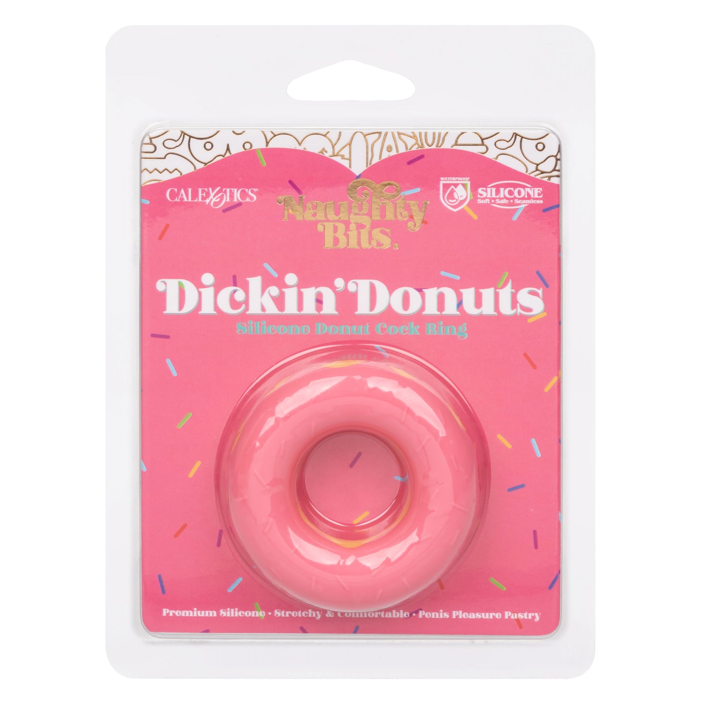 CalExotics Naughty Bits Dickin' Donuts Silicone Donut Cock Ring - Pink