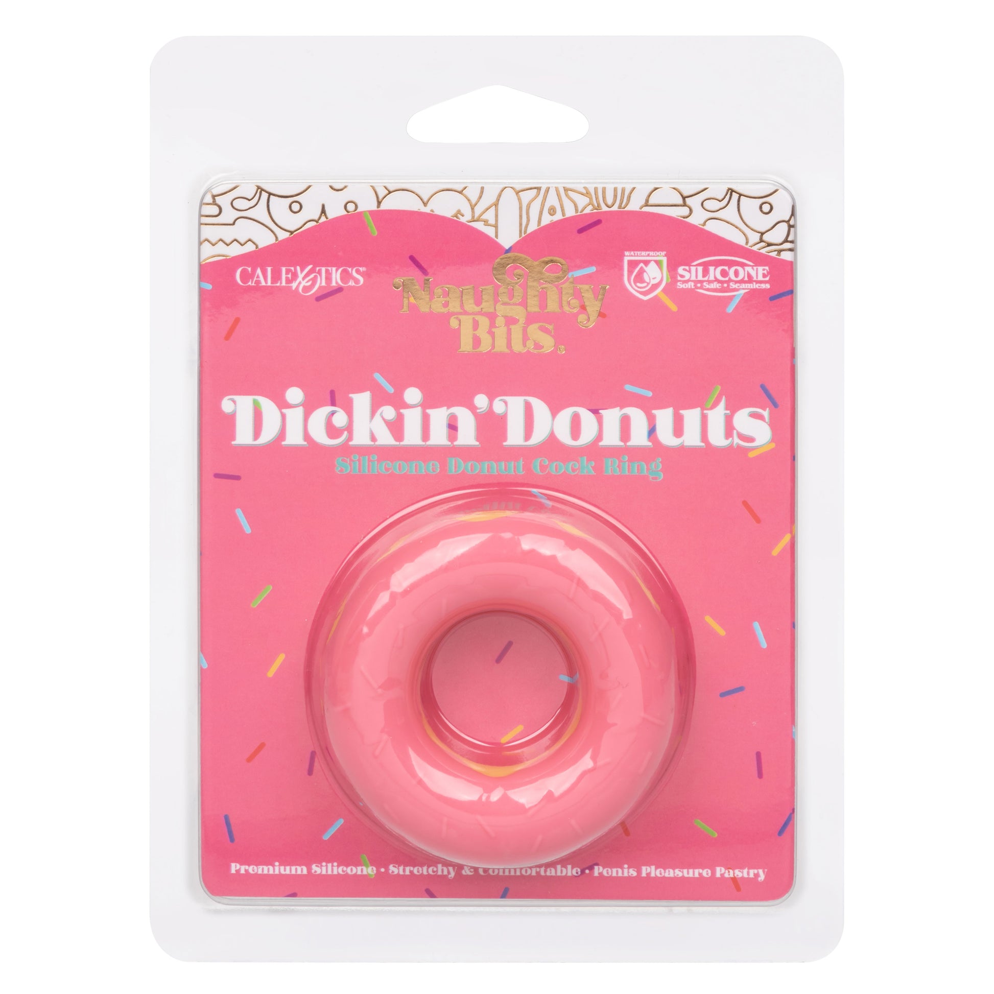 CalExotics Naughty Bits Dickin' Donuts Silicone Donut Cock Ring - Pink