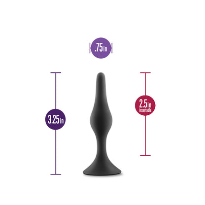 Anal Adventures Beginner Plug Small - Tapered Anal Plug - Black