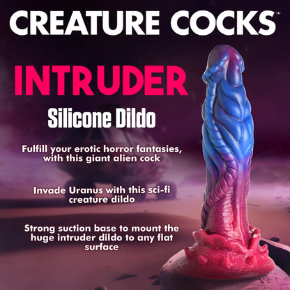 XR Brands Intruder Alien Silicone Dildo – Multi-Color with Suction Cup Base