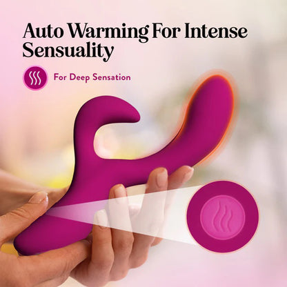 Blush Quinn Rabbit Vibrator with 10 Vibration Modes - Burgundy