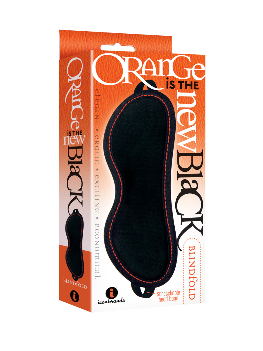 Icon Brands Orange Is the New Black Blindfold – Black with Orange Stitching