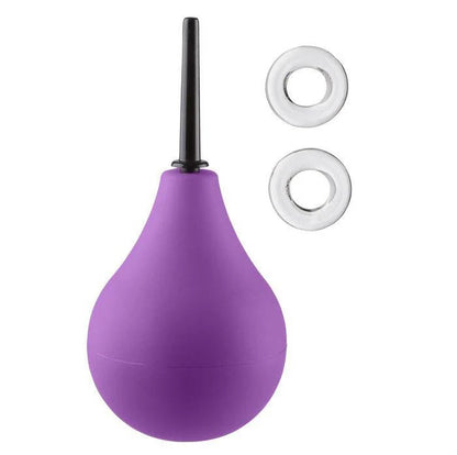 Cloud 9 Deluxe Anal Soft Tip Enema Douche with Ez Squeeze Bulb and C-Rings – Purple