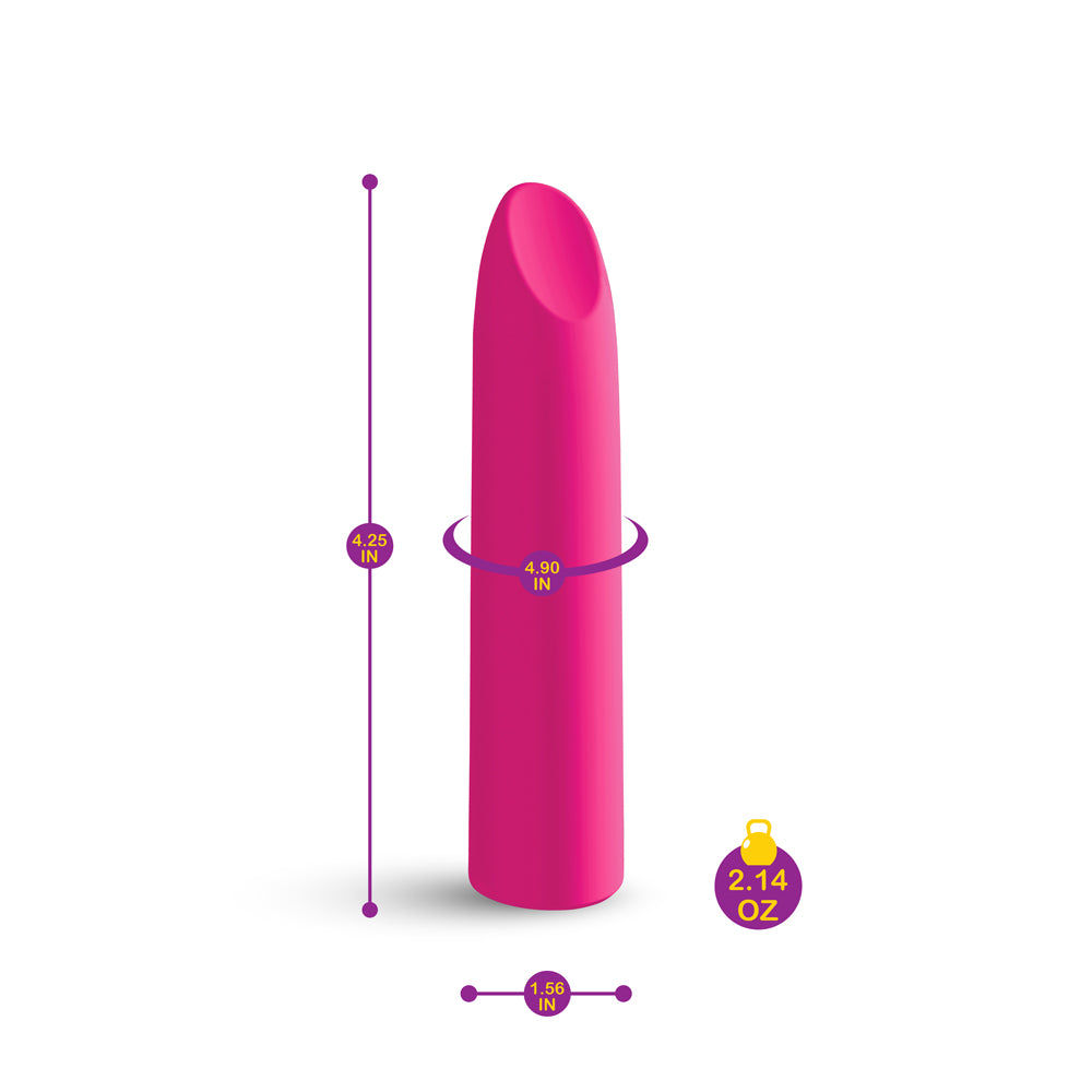Viben Fixation Lipstick Bullet - Hot Pink - Waterproof Rechargeable Vibrator