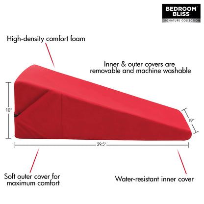 XR Brands Xl-Love Cushion Large Wedge Pillow - High-Density Foam - Red