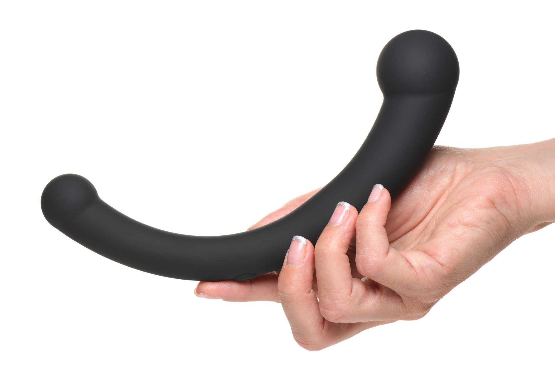 XR Brands 10x Vibra-Crescent Dual Ended Dildo with Powerful Vibration - Black