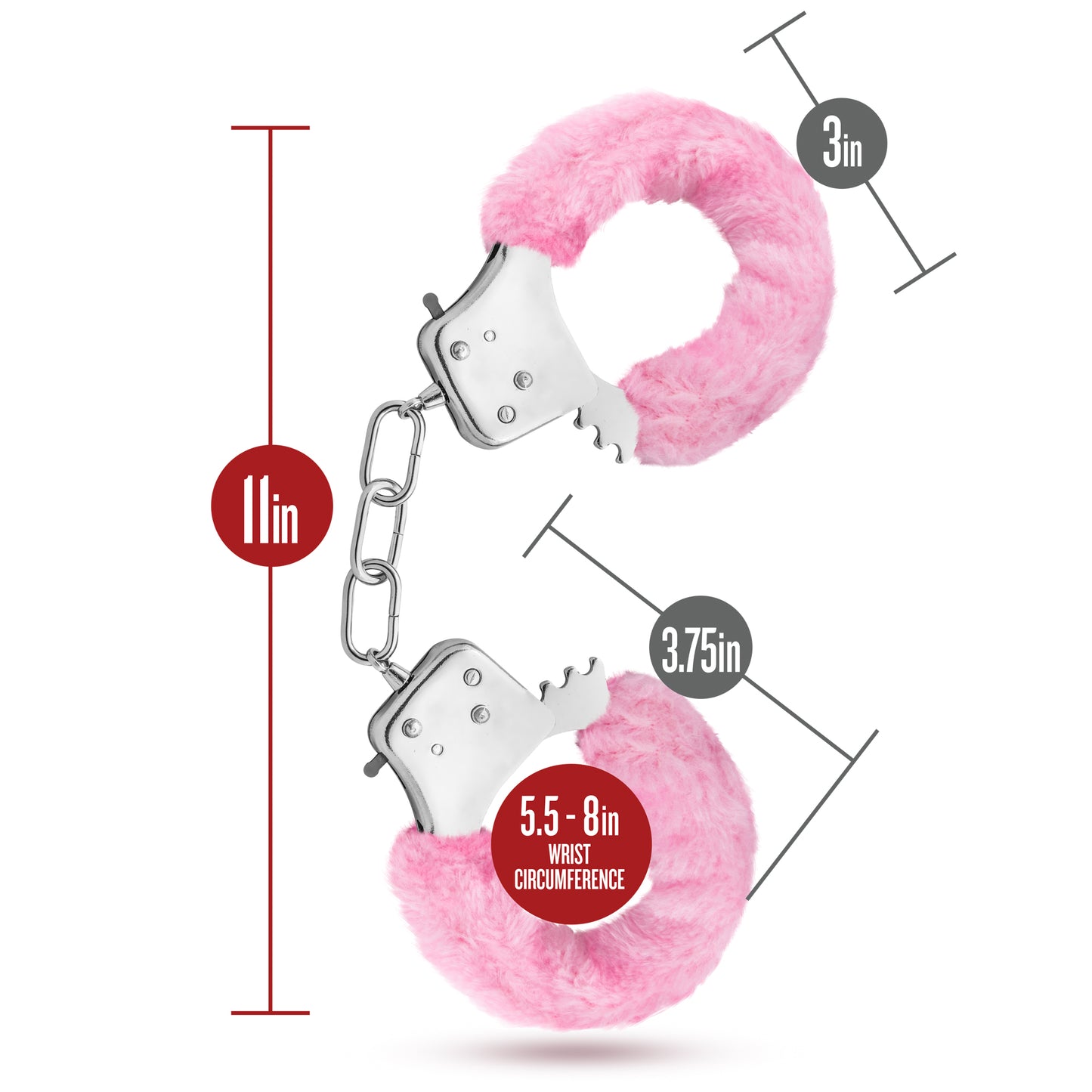 Temptasia Cuffs - Adjustable Pink Stainless Steel Cuffs with Safety Release