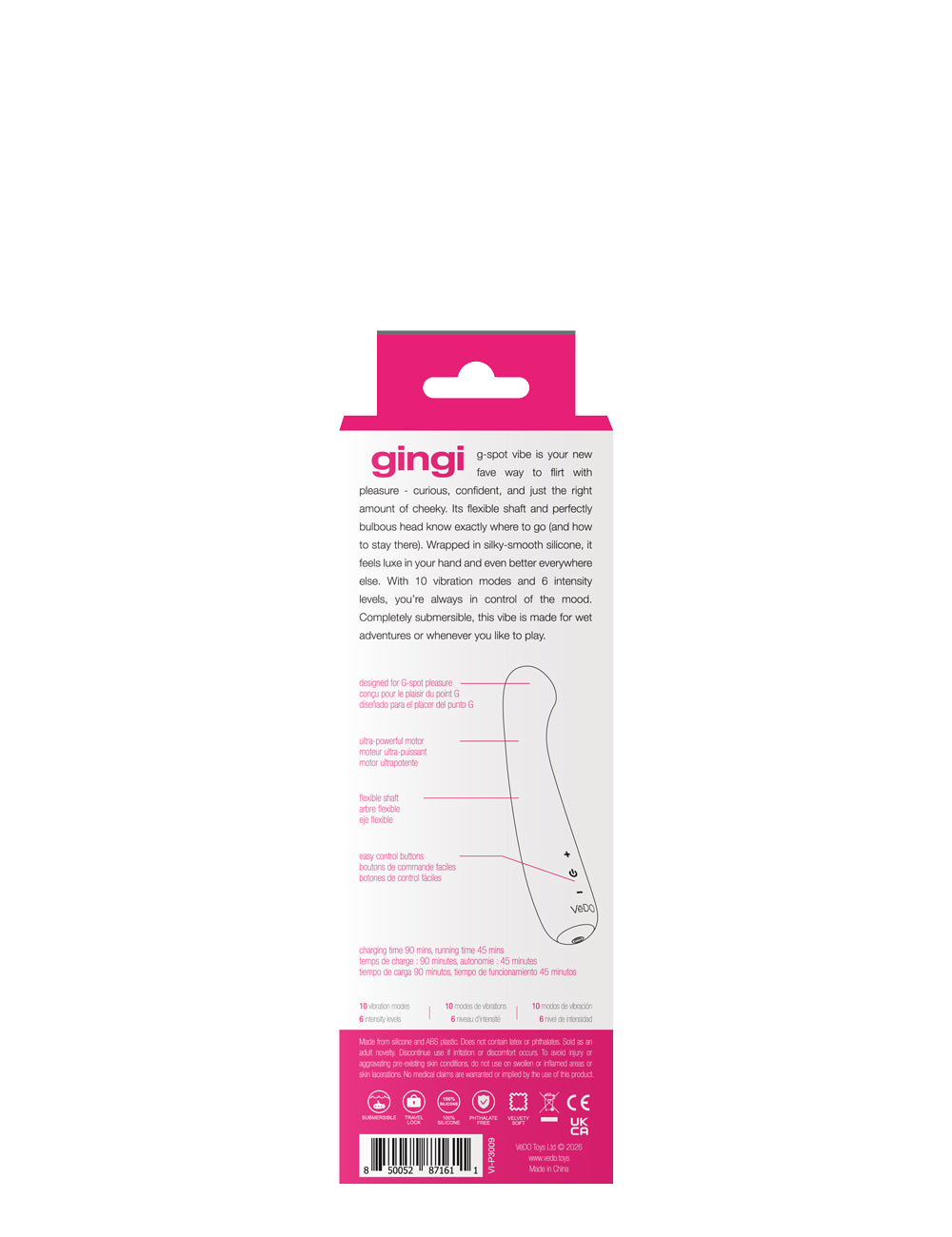 Gingi Rechargeable Silicone G-Spot Vibrator – Pink