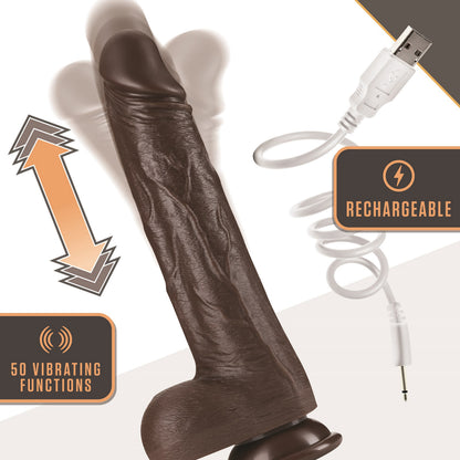 Dr. Skin Silicone Dr. Murphy 8 Inch Thrusting Dildo with Remote Control - Chocolate